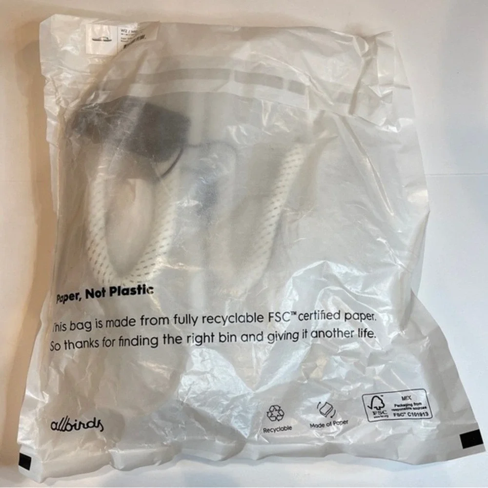 Allbirds Slides Mens Size 10 Sugar Zeffer Flip Flops‎ Unisex White Blizzard NWT - Picture 3 of 13